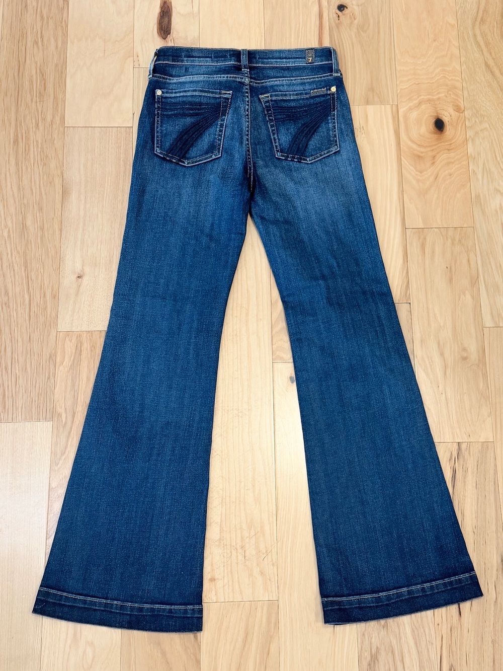 LIKE NEW 7 For All Mankind Women’s Tailorless Dojo Denim Japanese Fabric Jeans - Picture 2 of 8